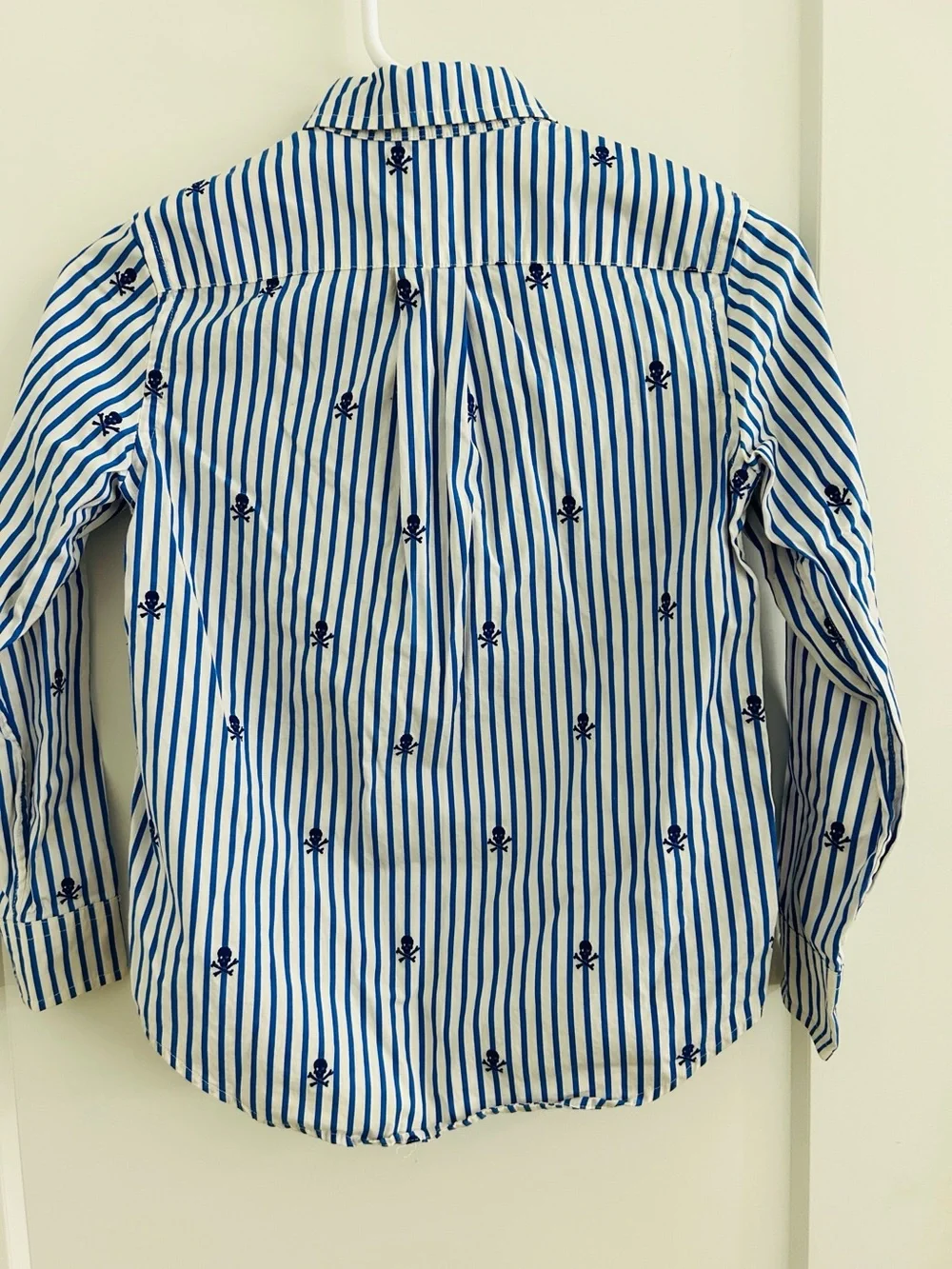 Ralph Lauren Striped Skull & Bones Long Sleeve Button Down Shirt |Size 8